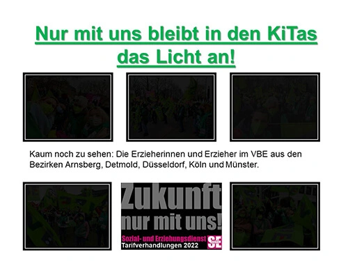 Sozial- und Erziehungsdienst Tarifrunde 2022 - Nur mit uns bleibt in den KiTas das Licht an!