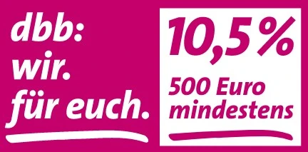 dbb Sonderseite Einkommensrunde 2023: Wir für euch 10,5 %, 500 Euro mindestens