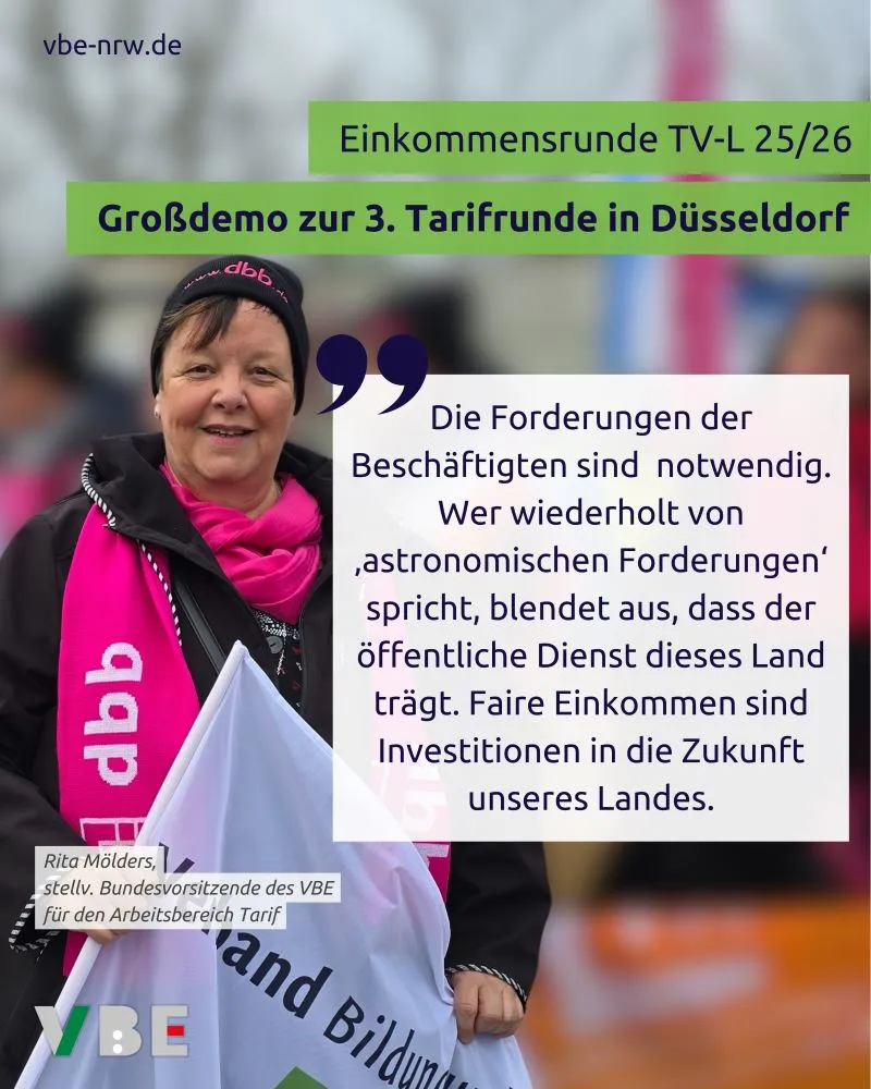 Großdemonstration zur dritten Tarifrunde der Länder in Düsseldorf